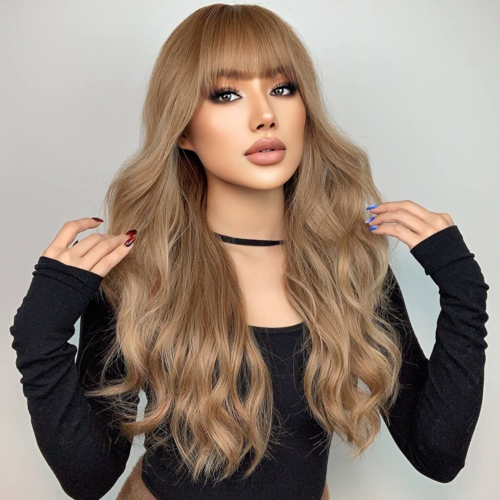 薄毛の方にも使える、贅沢で目立たないナチュラルウェーブヘアトッパー（前髪付き） 