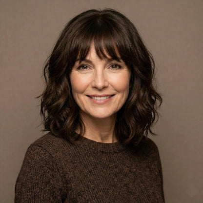 Luxury & Undetectable Natural Wavy Hair Topper With Bangs for Thinning Hair - VIVACROWN