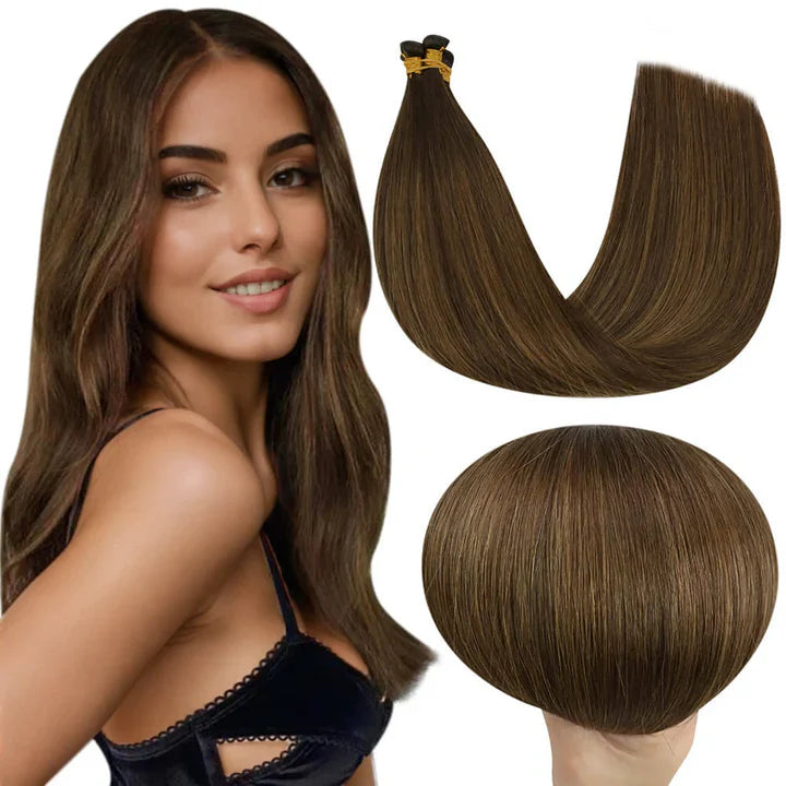 100% Human Hair Extensions Invisible Genius Weft (#30)