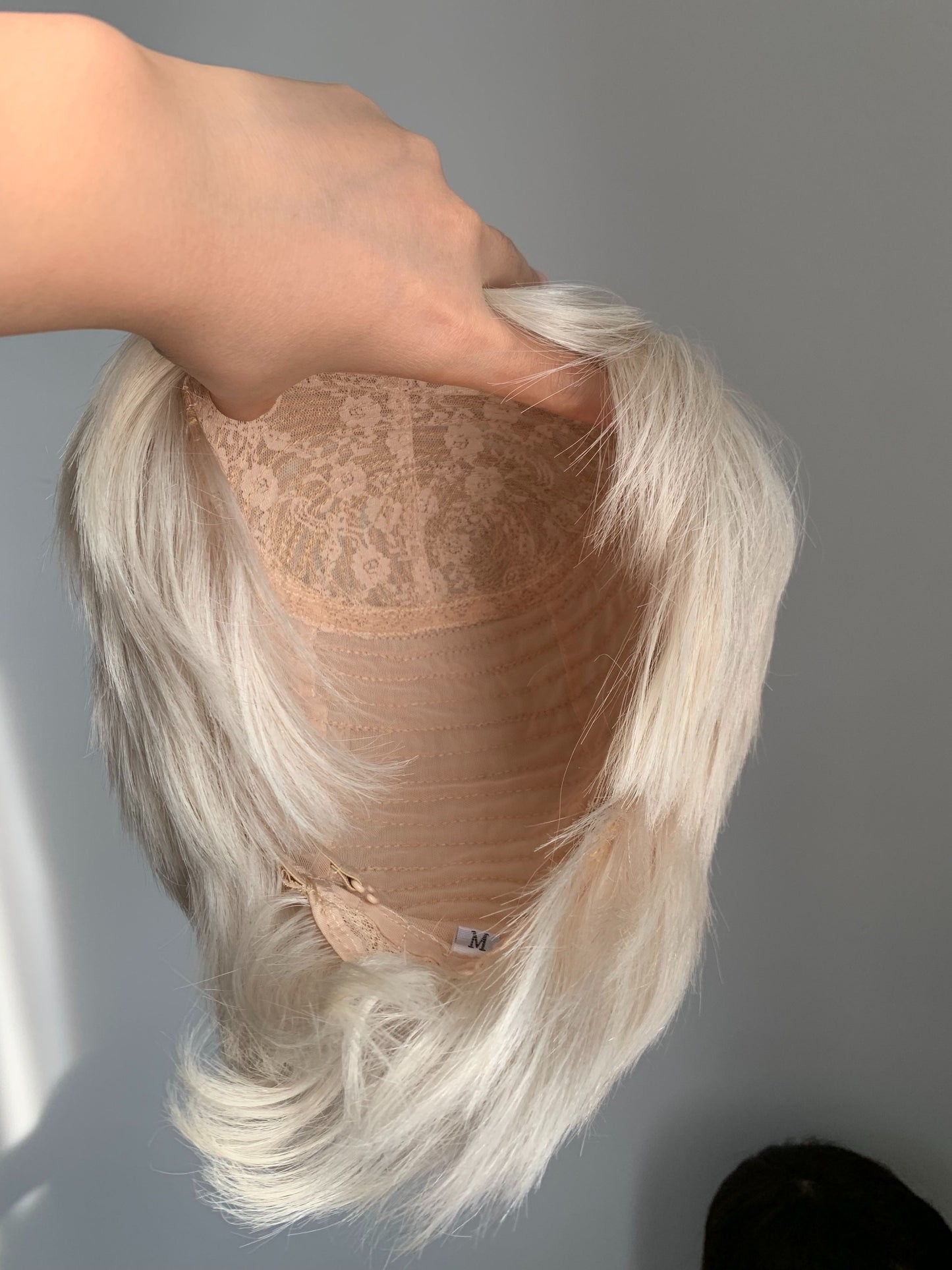 (Anita Miller) 60a Blonde Straight Human Hair Wig With Bangs