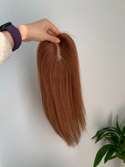( custom ) 9*14cm MonoBase Human Hair Toppers Without Bangs