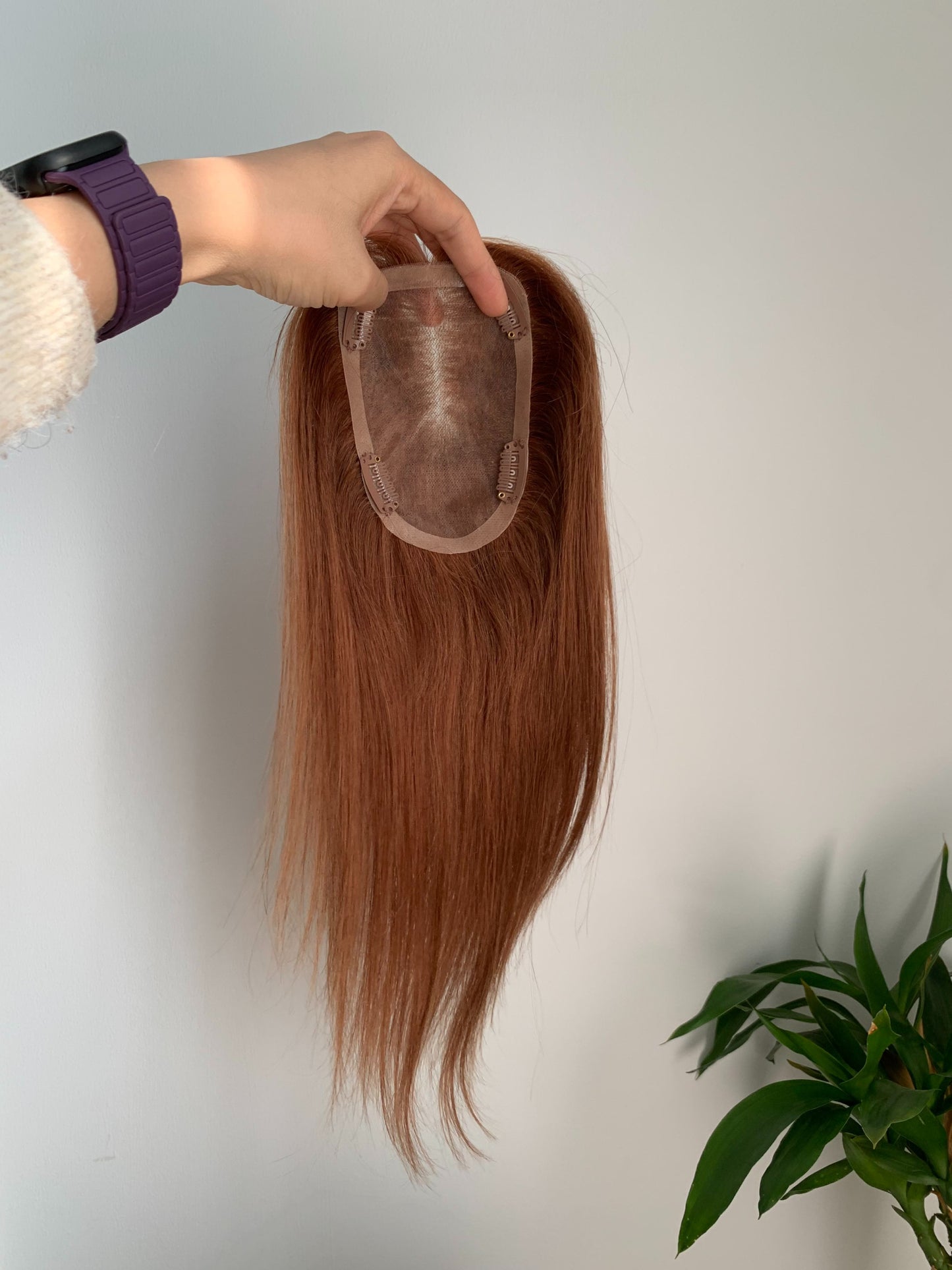 ( custom ) 9*14cm MonoBase Human Hair Toppers Without Bangs