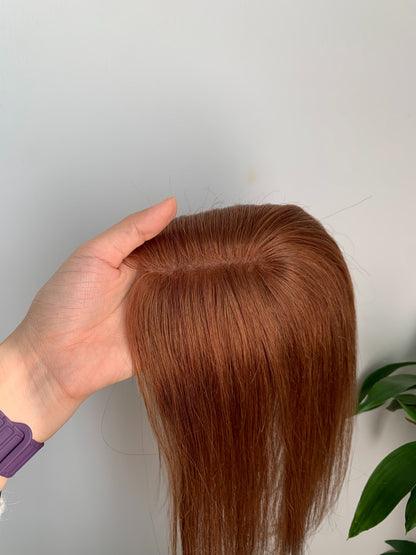( custom ) 9*14cm MonoBase Human Hair Toppers Without Bangs