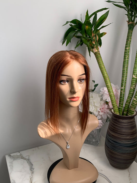 ( custom ) 9*14cm MonoBase Human Hair Toppers Without Bangs