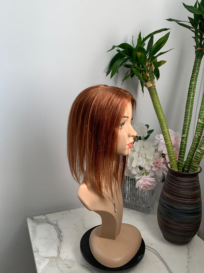 ( custom ) 9*14cm MonoBase Human Hair Toppers Without Bangs