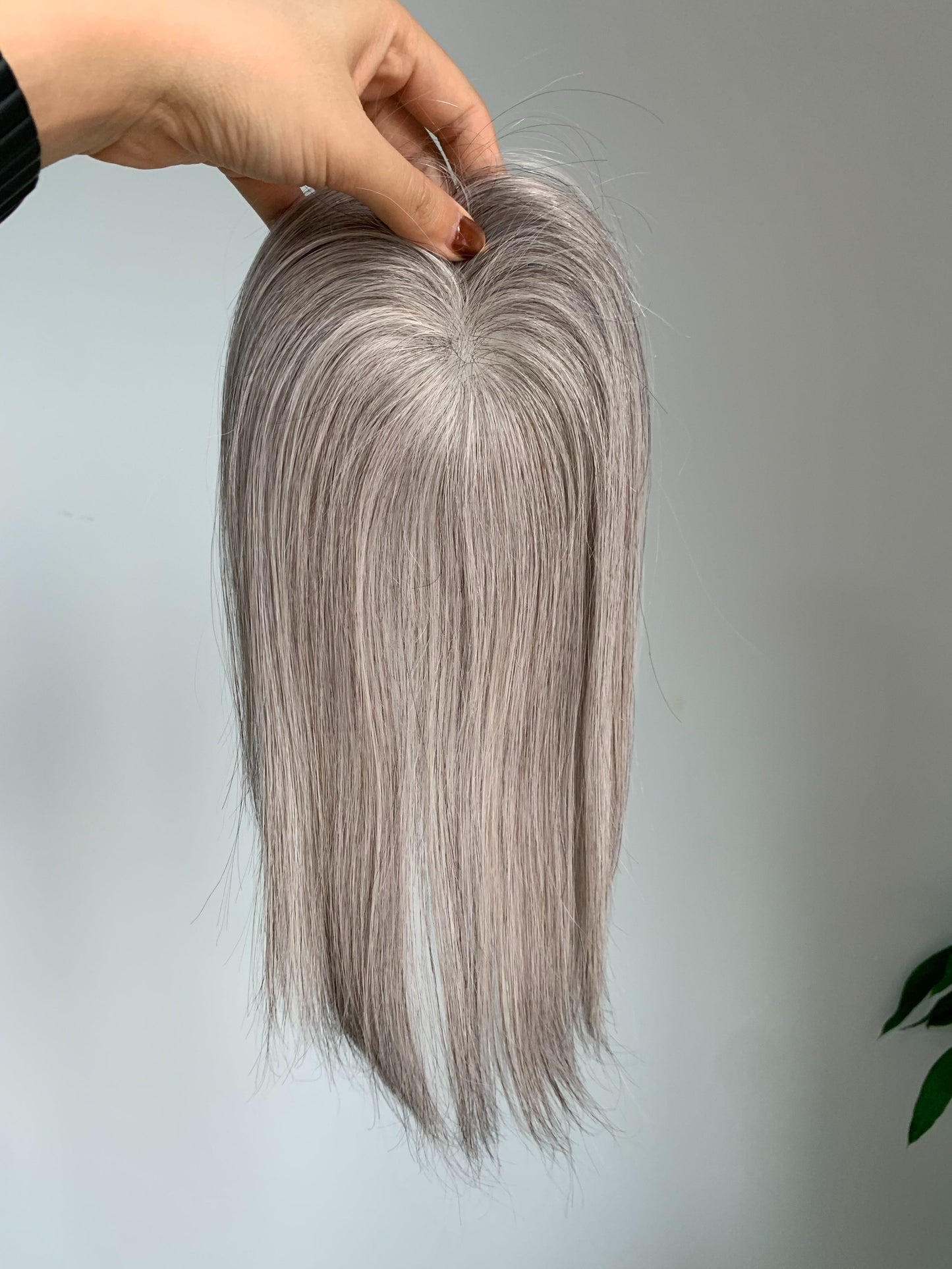 (custom) 4X5Inch Lace No Clip Fish Line Invisible Human Hair Wavy Front Hairline