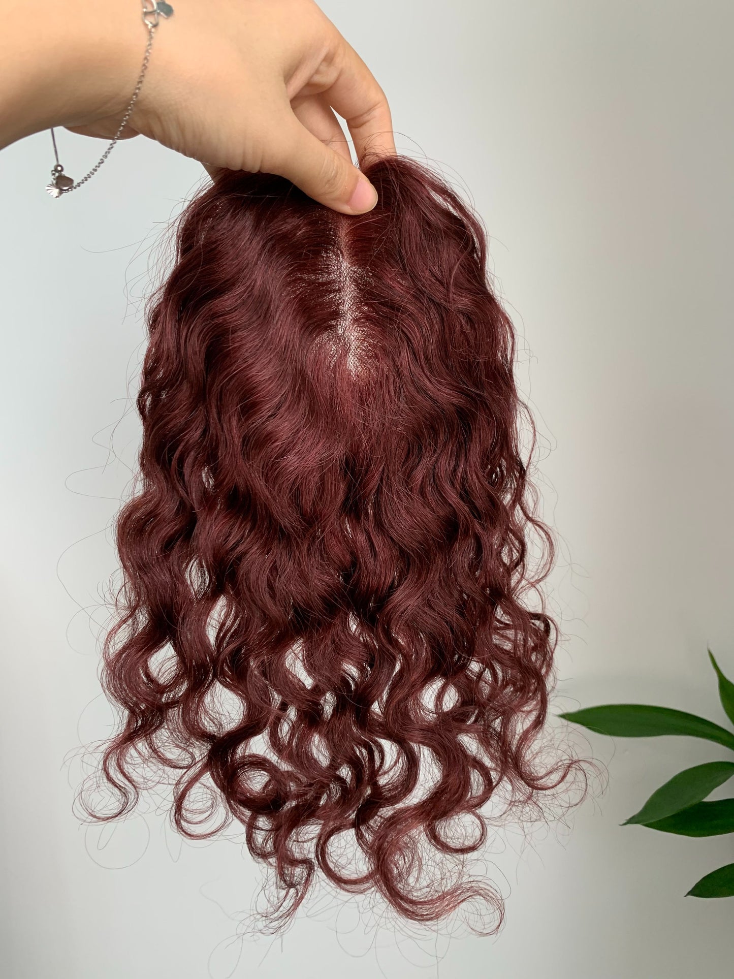 (Melodie Marks) 10*12cm Mono Base Curly Human Hair topper Without Bangs