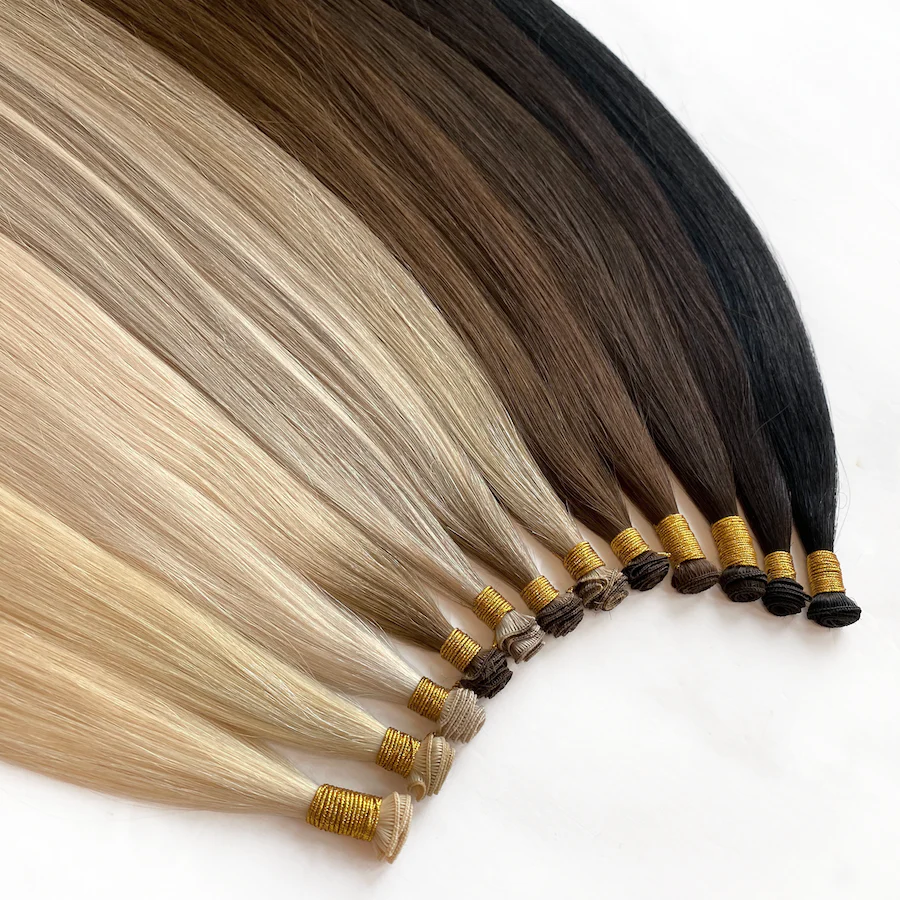 Hand Tied Weft Sew In Hair Extensions Color #18