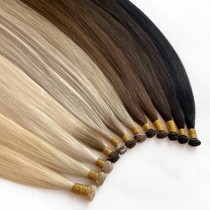 Hand Tied Weft Sew In Hair Extensions Color #18