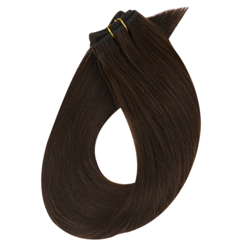 Machine Weft Hair Extensions Human Hair Bundles Color Copper #30