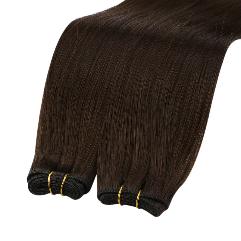 Machine Weft Hair Extensions Human Hair Bundles Color Copper #30