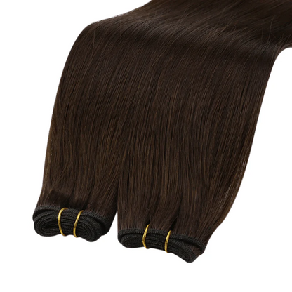 Machine Weft Hair Extensions Human Hair Bundles Color Copper #30