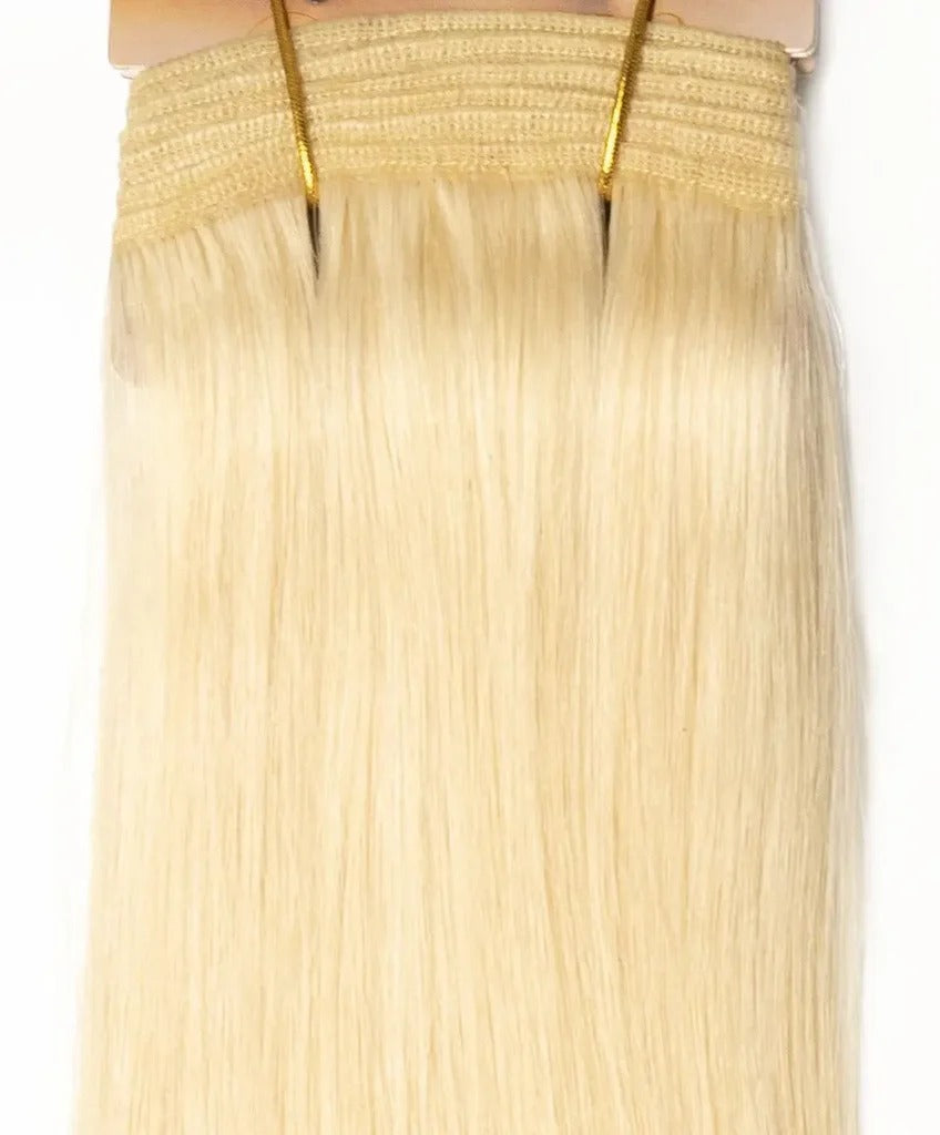 Human Hair Weft Sew In Extensions Platinum Blonde (#60)