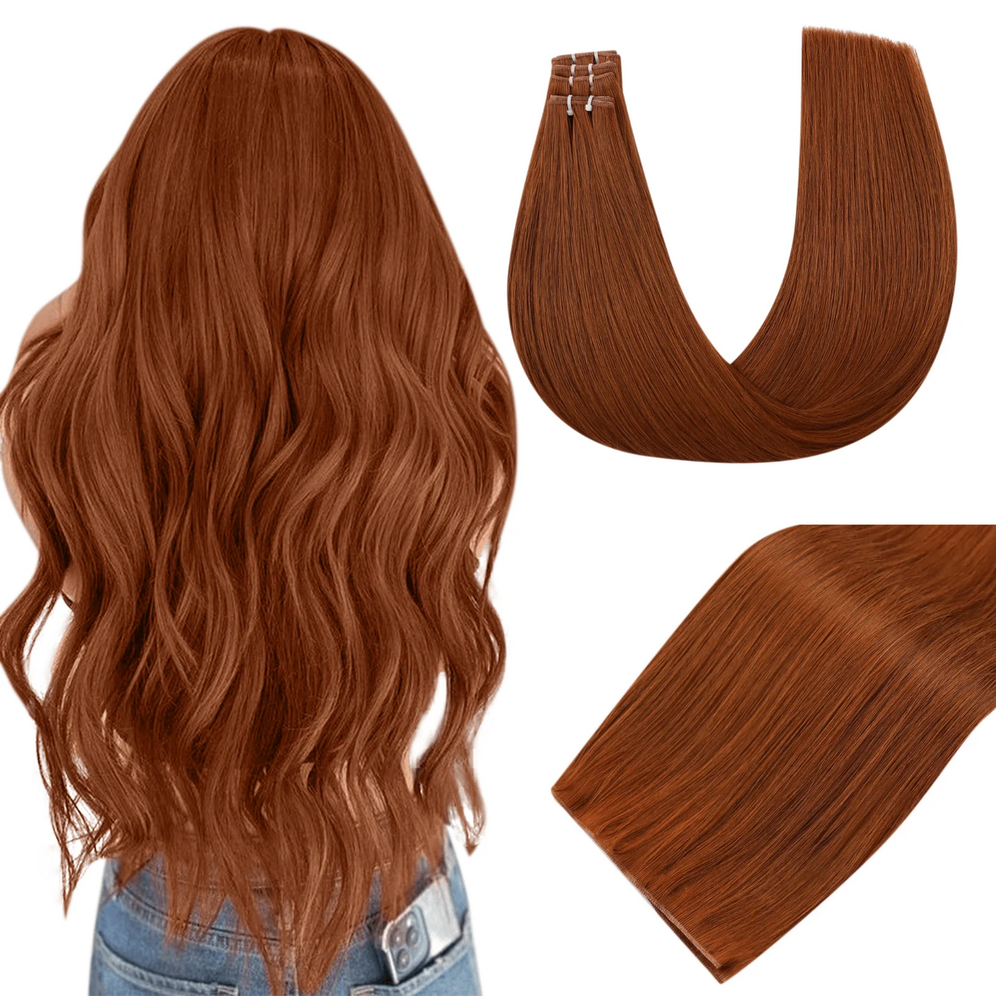 Genius Weft Hair Extensions Copper Red #33