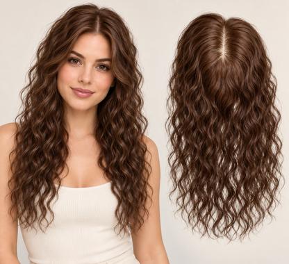 Hand Made Curly Remy Human Hair Toppers Near Me for Women with Thinning Hair