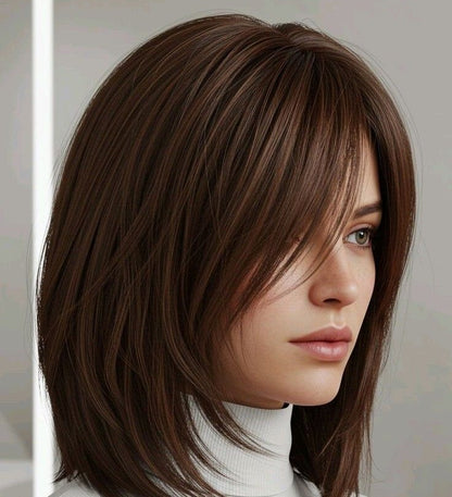 Full Hand-tied Mono Base Hair Topper NO Bangs Clip-in Thick Hairpiece for Women