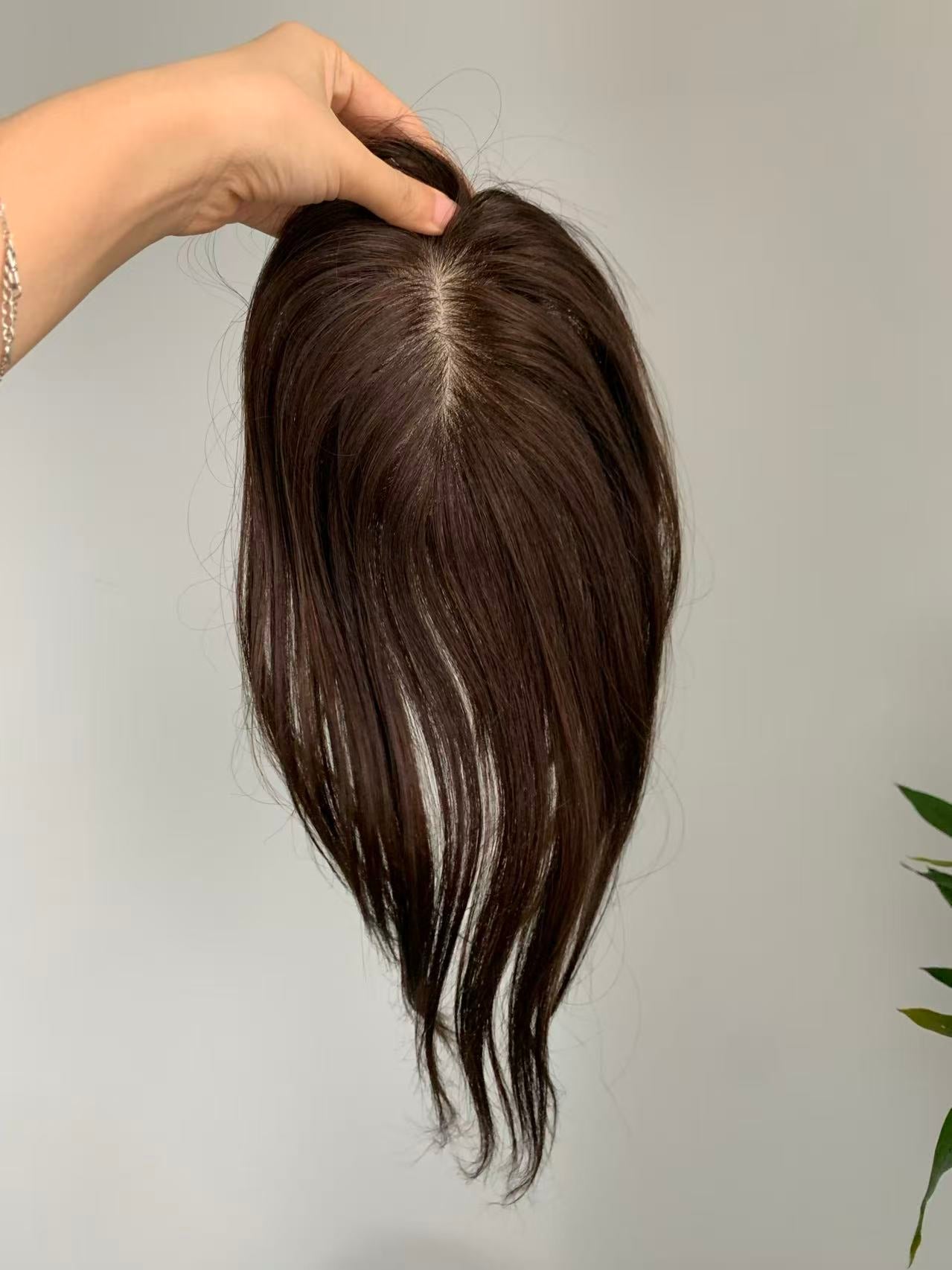 9×14cm バージンレミーシルクベース人毛トッパー 女性用 VIVACROWN ヘアトッパー
