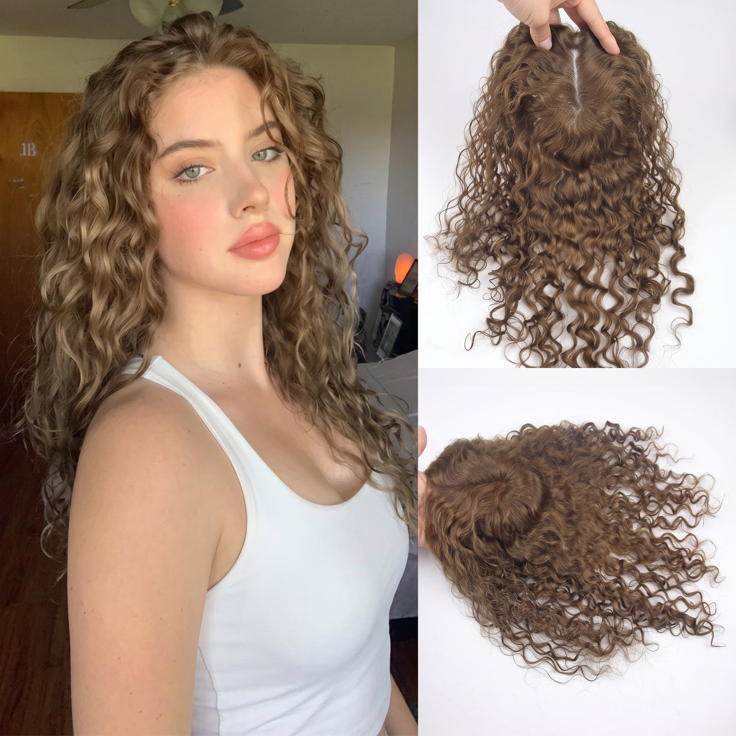 Premium Curly Hair Topper — Instant Volume & Natural Crown Fullness