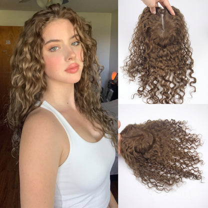 Premium Curly Hair Topper — Instant Volume & Natural Crown Fullness