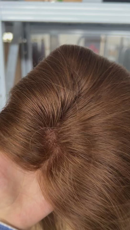 (Denise) Straight Human Hair topper Without Bangs