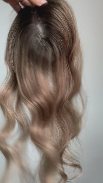 10*12cm Mono Base Wavy Human Hair topper Without Bangs