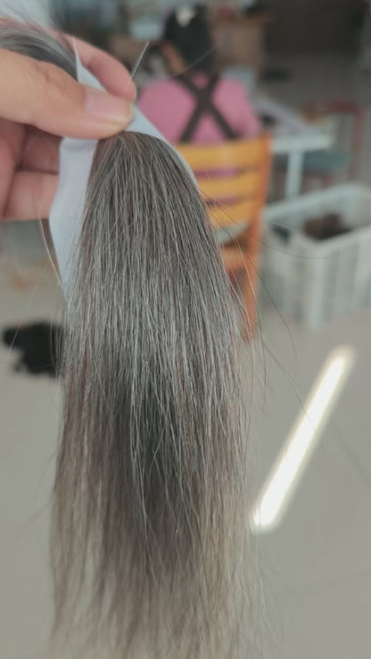 (Angie)  Curly Human Hair Wig Without Bangs