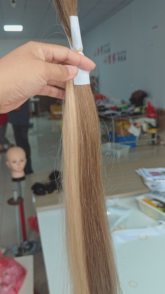 (Customization) 3.9*4.7inches Mono Base Highlight Human Hair Toppers With Root