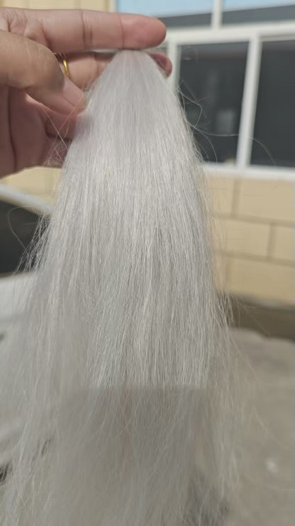 (Rhode Bicknell) 10*12cm Mono Base Straight Human Hair topper Without Bangs