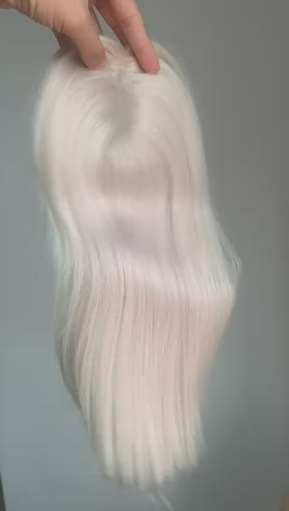 (Rhode Bicknell) 10*12cm Mono Base Straight Human Hair topper Without Bangs