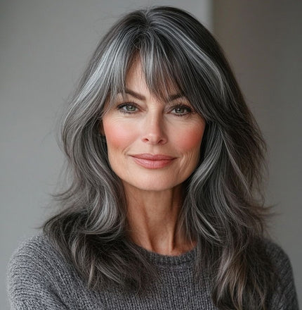 薄毛の方にも使える、贅沢で目立たないナチュラルウェーブヘアトッパー（前髪付き） 