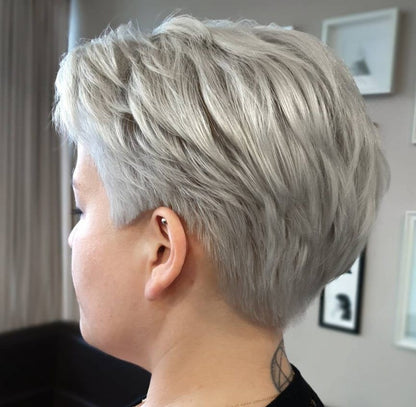 2025年ホットセール 通気性とナチュラル性に優れた薄毛女性用ショートヘアトッパー