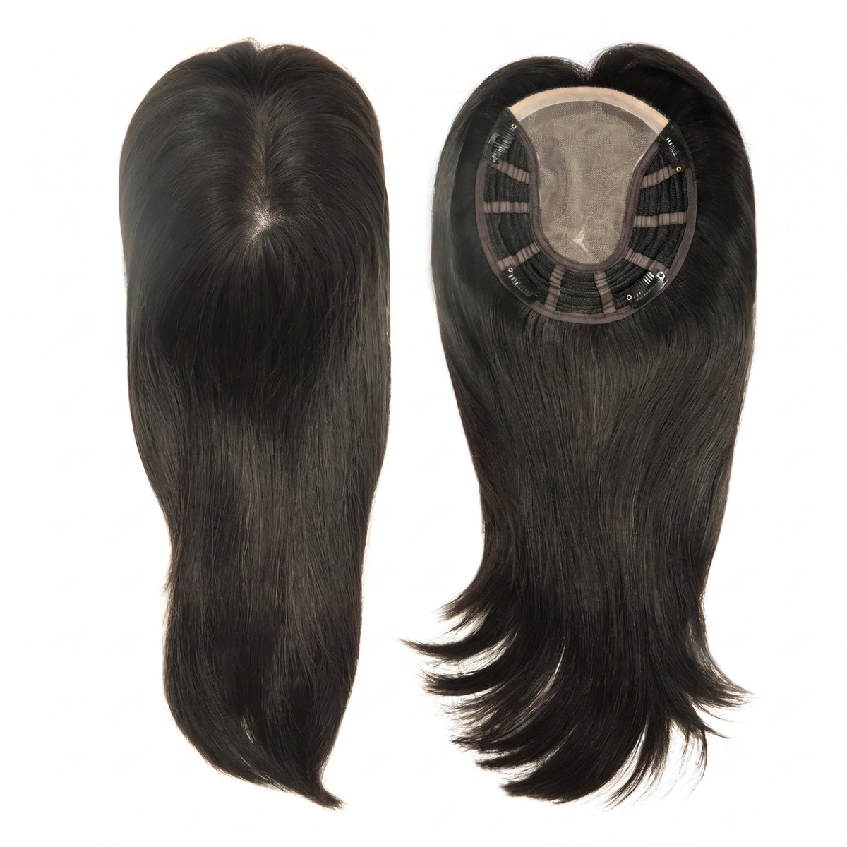 6"x7" Human Hair Topper for Thinning Hair – Clip-in Crown Hairpiece with Breathable Base